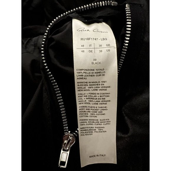 Rick Owens Lambskin Zipped Bomber Jacket - Picture 9 of 11